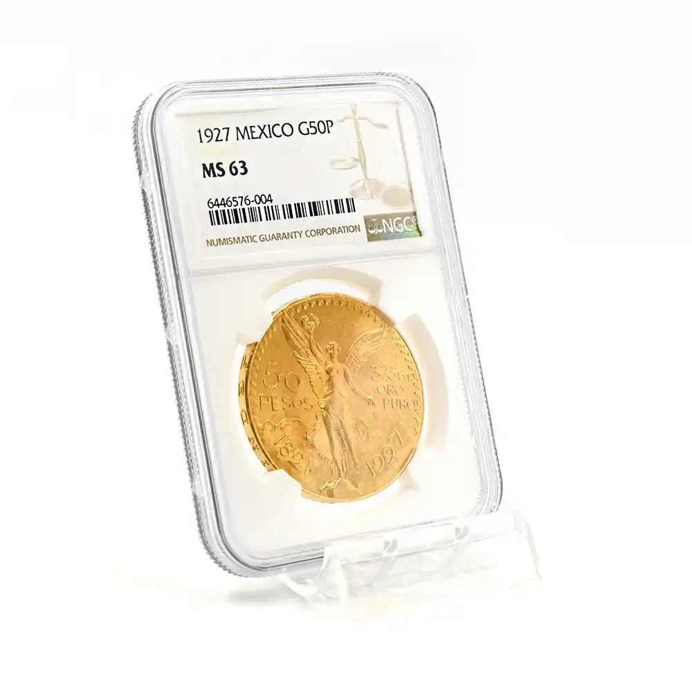 アンティークコイン6：5943 メキシコ 1927 50ペソ金貨 NGC MS63
