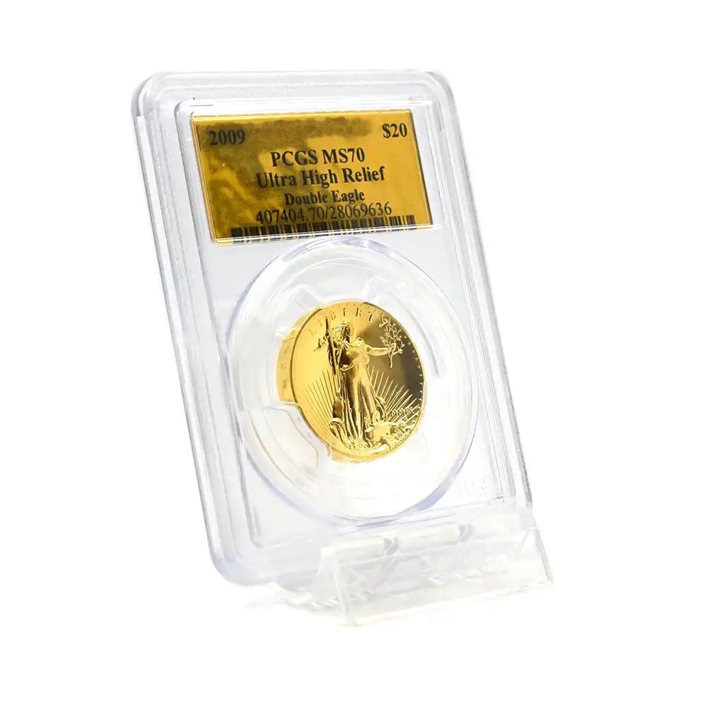 モダンコイン6：5945 アメリカ 2009 ウルトラハイレリーフ ダブルイーグル 20ドル 金貨 PCGS MS70