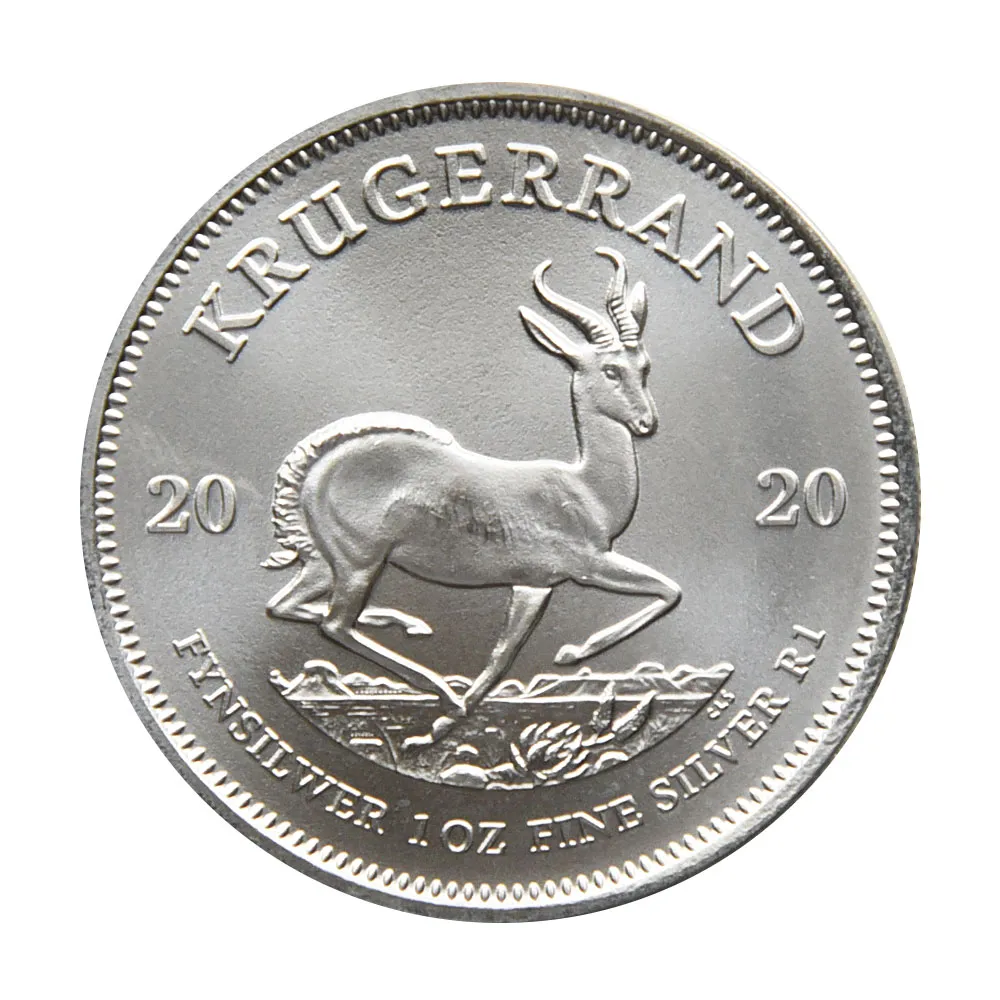 地金型2：3264 南アフリカ 2020 クルーガーランド 1ランド 1オンス 銀貨 【1枚】 (コインケース付き)