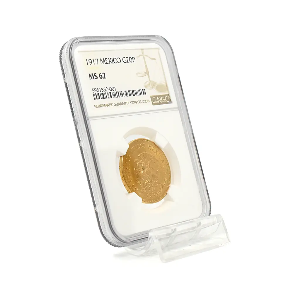 アンティークコイン6：5947 メキシコ 1917 アステカ 20ペソ金貨 NGC MS62