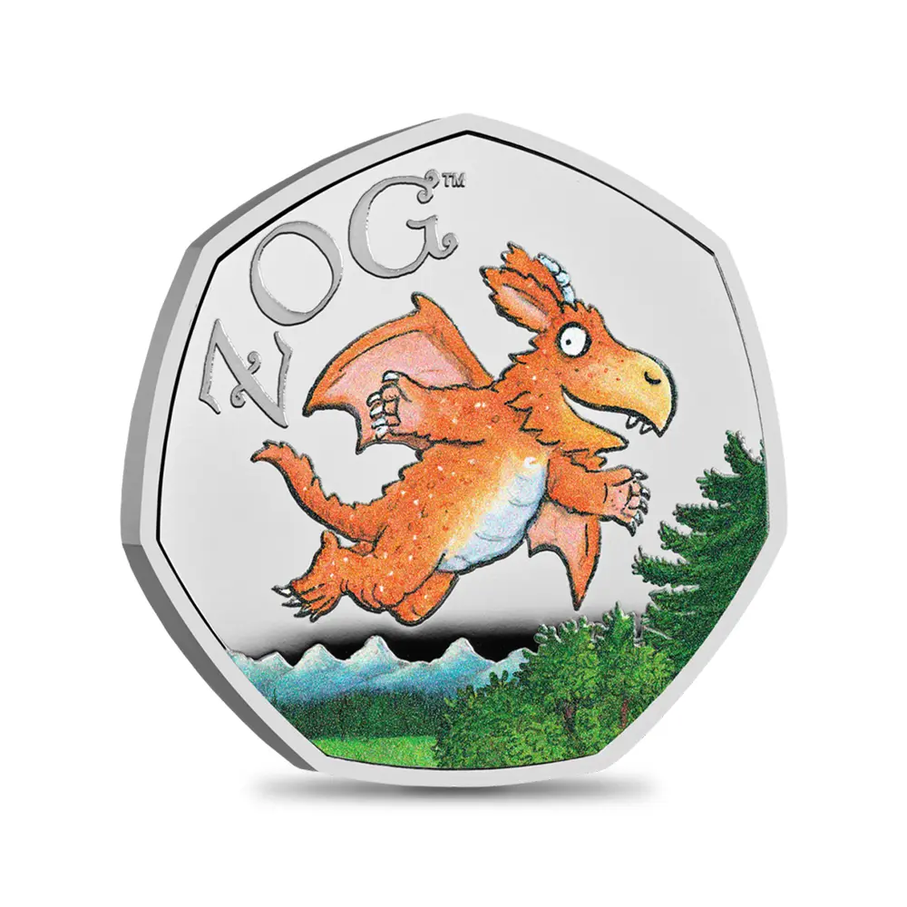 モダンコイン2：5950 2025 チャールズ3世 『ZOG(ゾグ)』 50ペンスプルーフカラー銀貨 未鑑定 箱付き【ご予約承り品】
