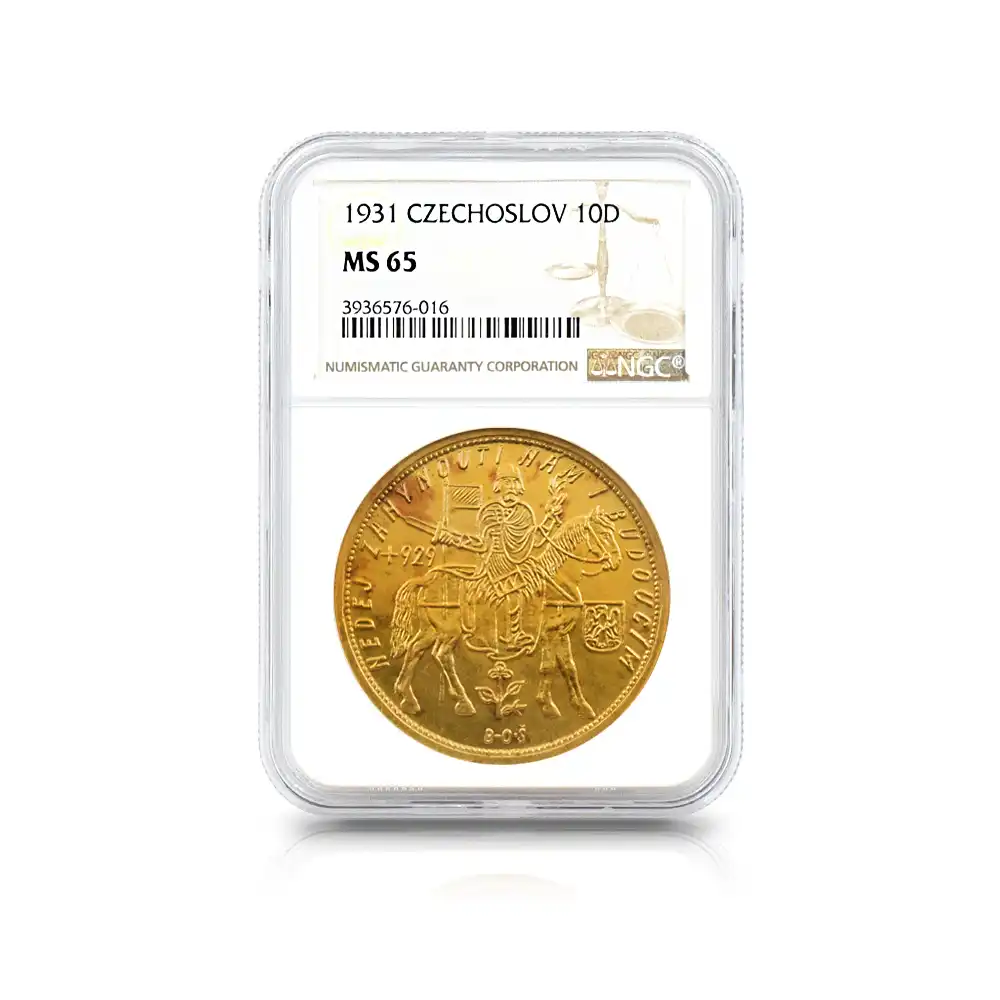 アンティークコイン4：5951 チェコスロバキア 1931 10ドゥカート金貨 NGC MS65