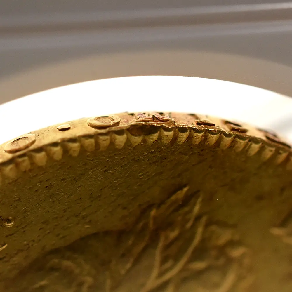 アンティークコイン15：5955 1676 チャールズ2世 5ギニー金貨 エレファント＆キャッスル刻印 NGC AU50