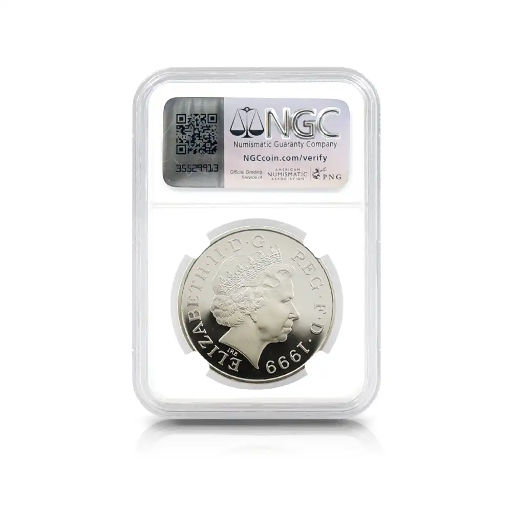 モダンコイン5：5963 1999 エリザベス2世 ダイアナ妃追悼記念 5ポンド銀貨 NGC PF69UC 箱付き（紙の外装無し）