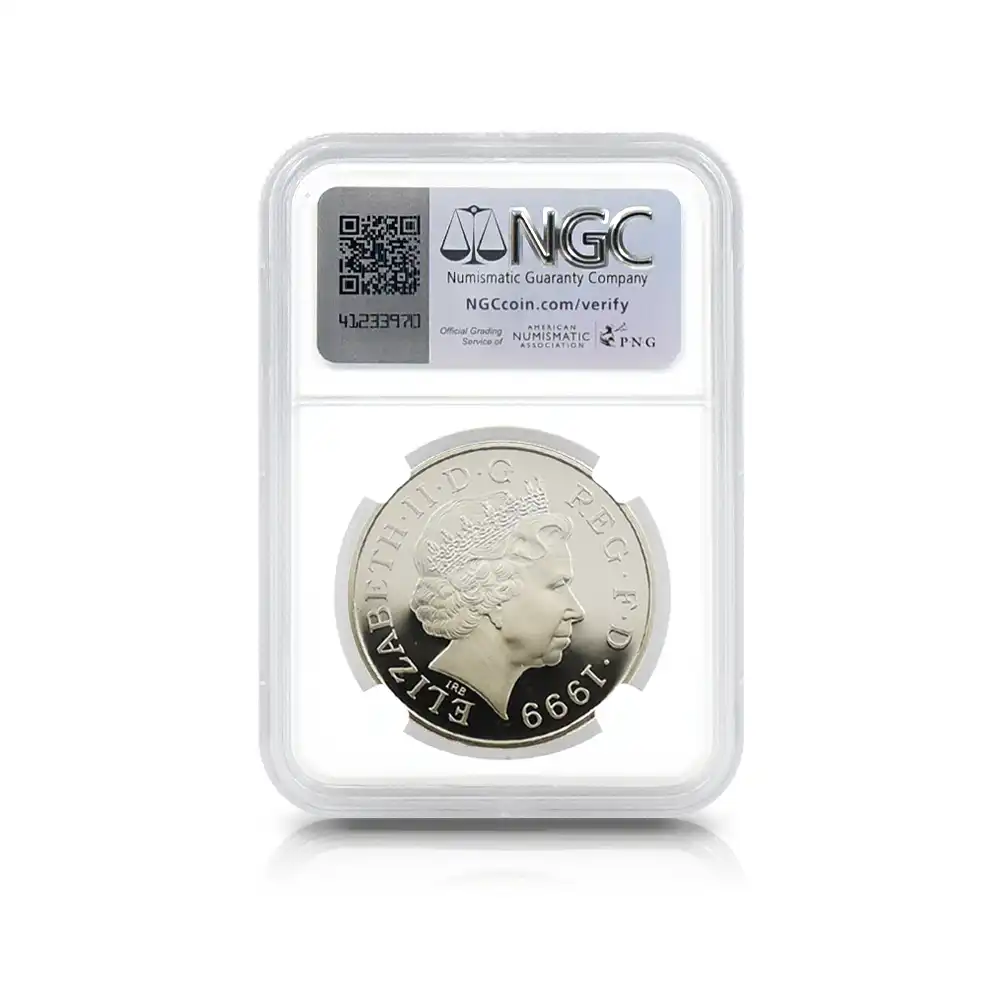 モダンコイン5：5964 1999 エリザベス2世 ダイアナ妃追悼記念 5ポンド銀貨 NGC PF69UC 箱付き（紙の外装無し）