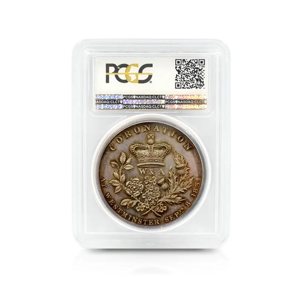 メダル5：4624 1831 ウィリアム4世＆アデレード王妃 戴冠記念 銀メダル PCGS SP64 BHM-1498