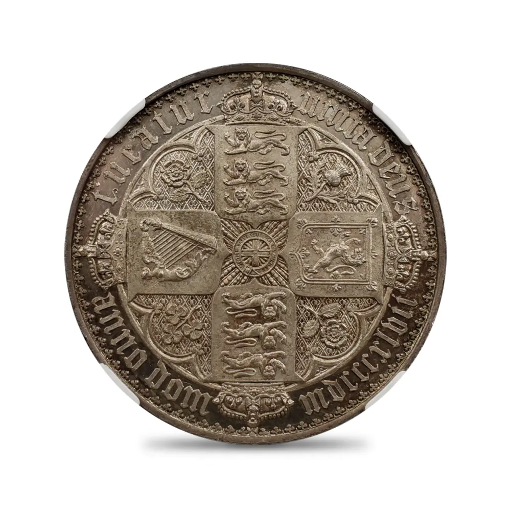 アンティークコイン3：4626 1847 ヴィクトリア女王 ゴチッククラウン銀貨 アンデシモエッジ NGC PF64CAMEO