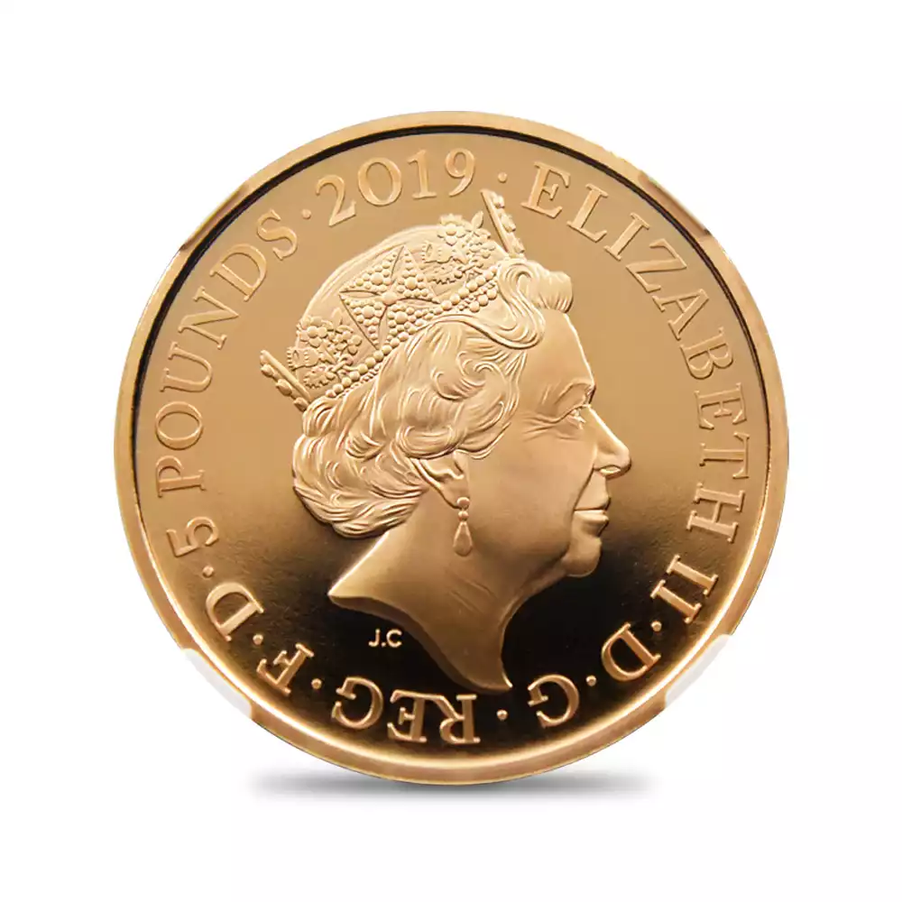 モダンコイン3：3307 2019 エリザベス2世 ヴィクトリア女王生誕200周年記念 5ポンド金貨 NGC PF70UC