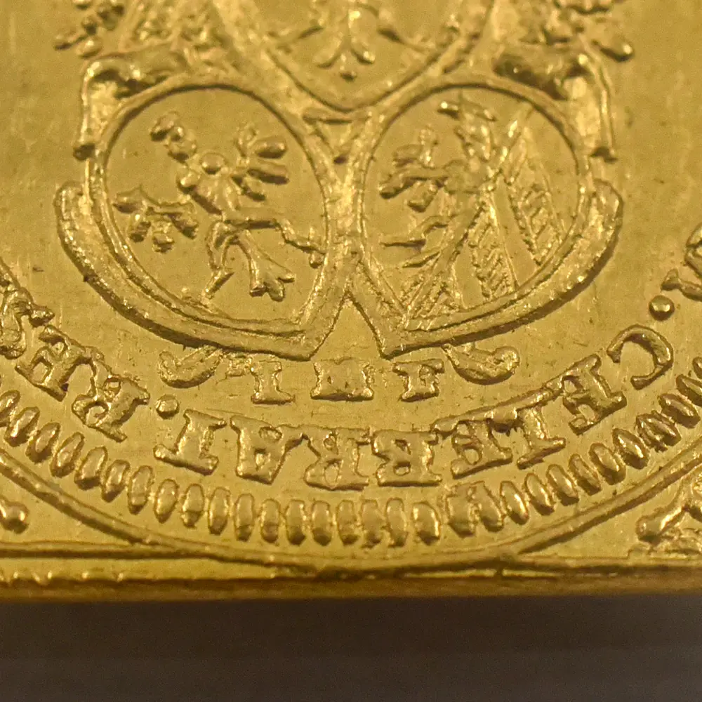 アンティークコイン11：5977 ドイツ ニュルンベルク 1700 神の子羊 ダカット クリッペ(四角)金貨 NGC UNC DETAILS FR-1886