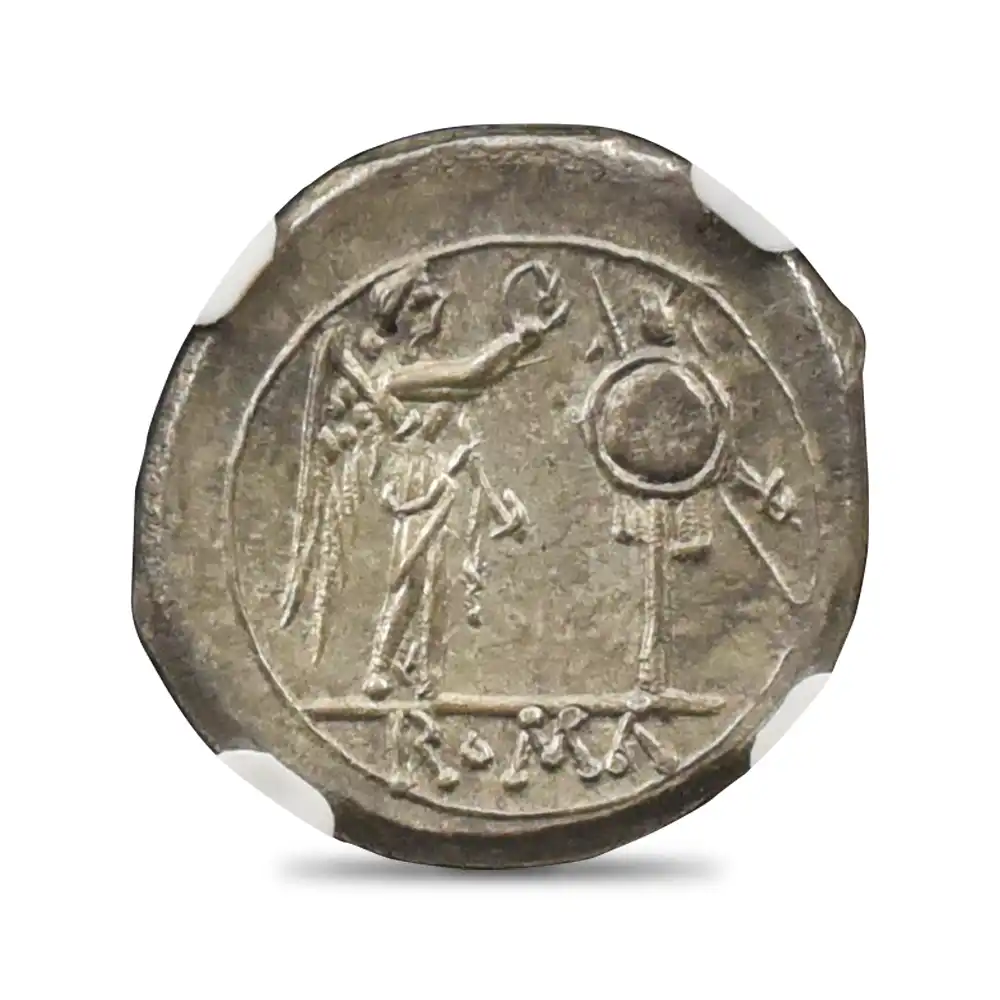 古代コイン3：5994 古代ローマ共和国 紀元前211-208 ジュピター 勝利の女神ニケ ヴィクトリアトゥス銀貨 NGC Ch MS Strike: 5/5 Surface: 5/5