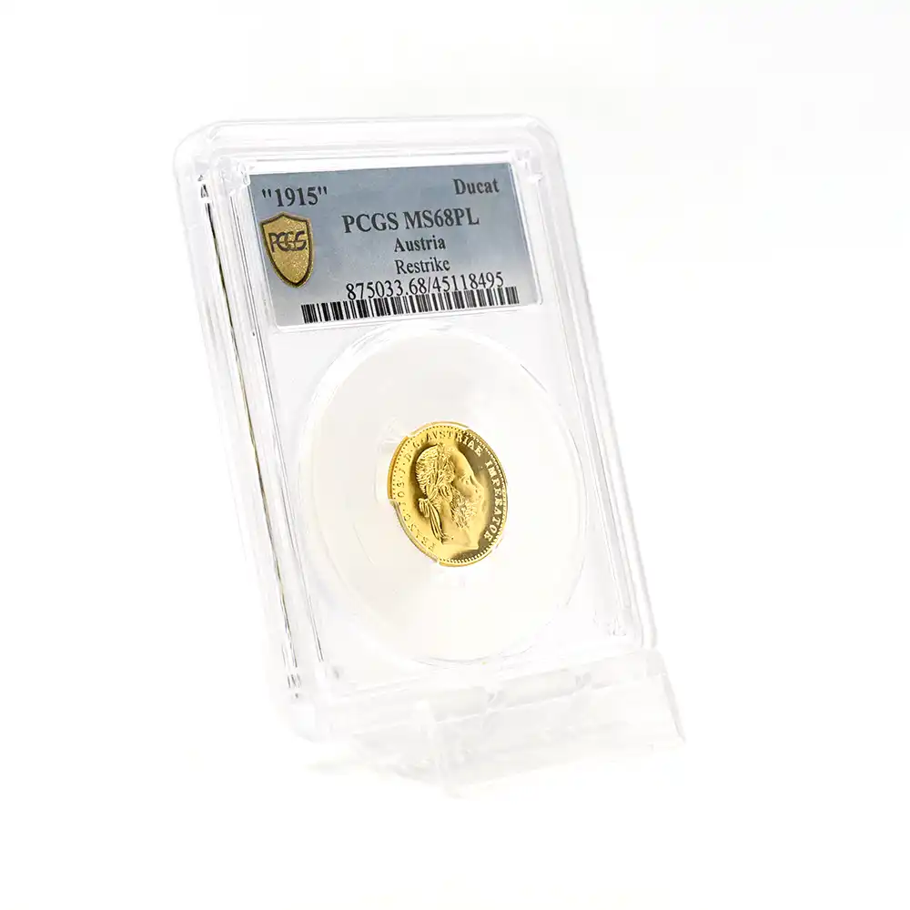 アンティークコイン6：5995 オーストリア 1915 フランツ・ヨーゼフ1世 ダカット 金貨 リストライク PCGS MS68PL