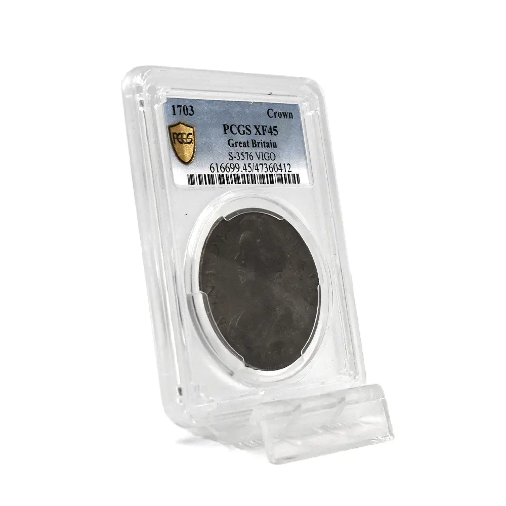 アンティークコイン6：5997 1703 アン女王 VIGO クラウン銀貨 PCGS XF45