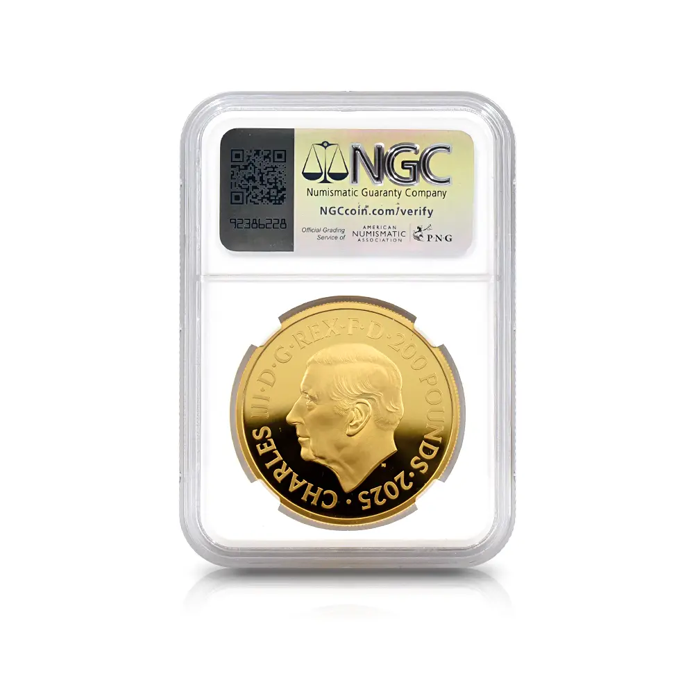 モダンコイン5：6001 2025 チャールズ3世 ワーテルロー・メダル - 勝利 200ポンド2オンス金貨 ファーストリリース NGC PF70UC 箱付き