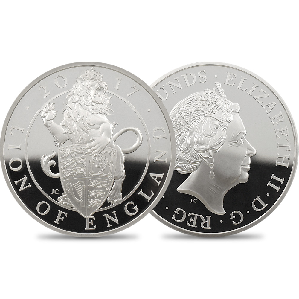 2016 クイーンズビースト ライオン 2オンス 5ポンド銀貨 NGC MS69