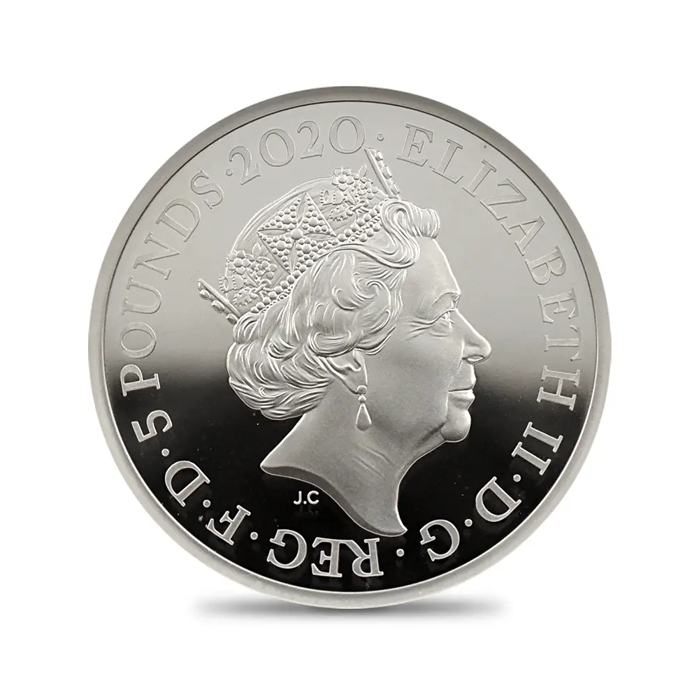 モダンコイン3：6006 2020 エリザベス2世 スリーグレーセス 5ポンド 2オンス銀貨 発行即日鑑定品 NGC PF69UC 箱付き