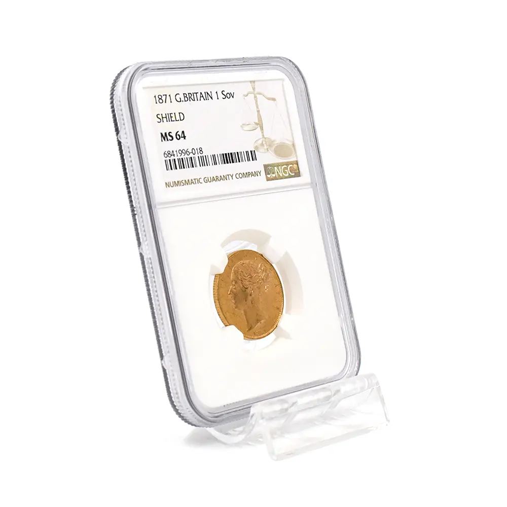アンティークコイン6：6008 1871 ヴィクトリア女王 ヤングヘッド ソブリン金貨 NGC MS64