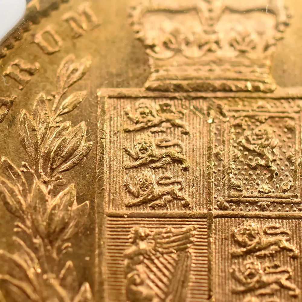 アンティークコイン11：6008 1871 ヴィクトリア女王 ヤングヘッド ソブリン金貨 NGC MS64