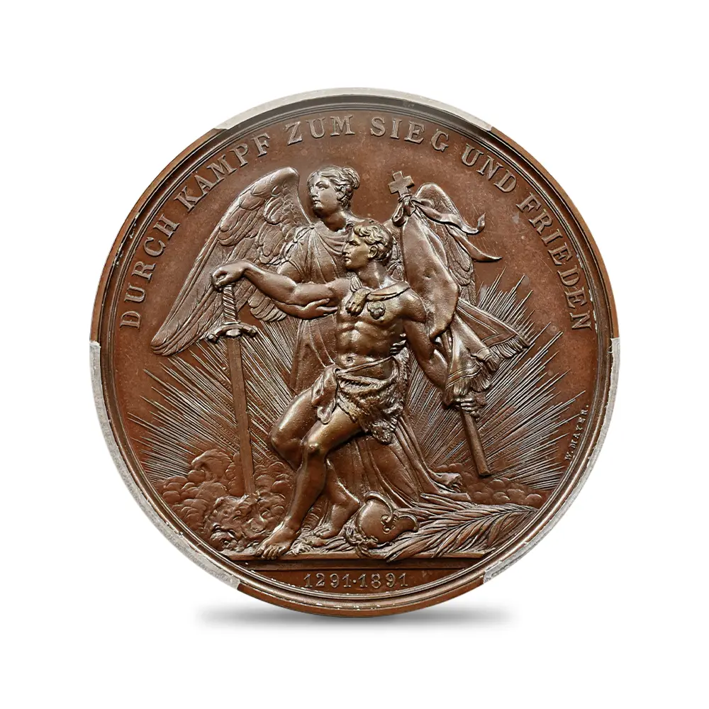 メダル2：6018 スイス 1891 建国600周年記念 銅メダル PCGS SP64 SM-43