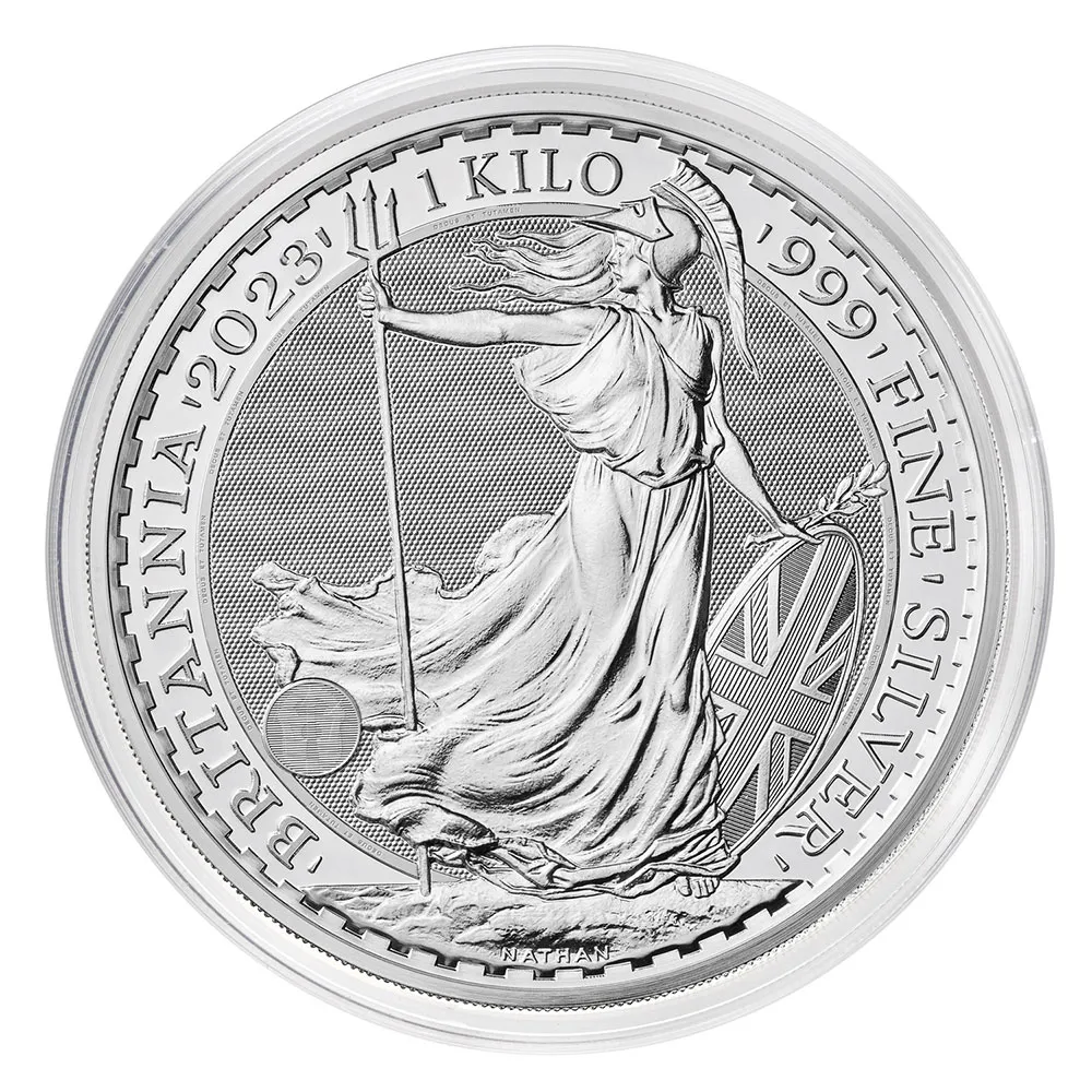 地金型5：3359 イギリス 2023 チャールズ3世 ブリタニア 500ポンド 1キロ(1000g) 地金型銀貨 【1枚】
