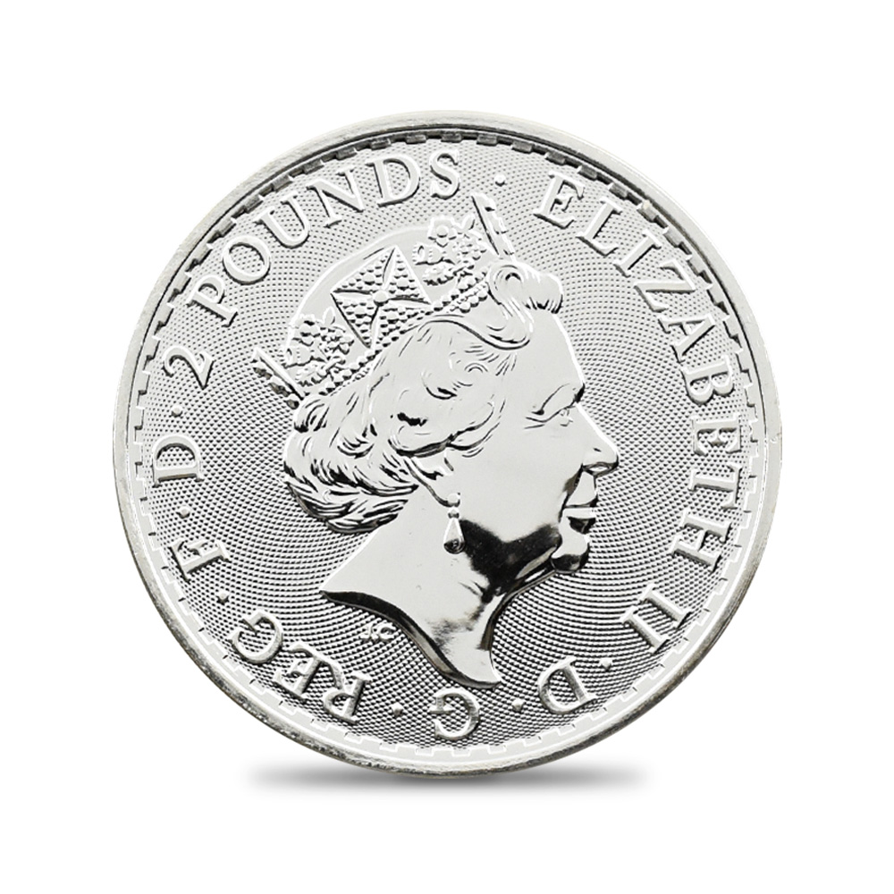 地金型3：1609 2022 エリザベス2世 ブリタニア 2ポンド1オンス地金型銀貨