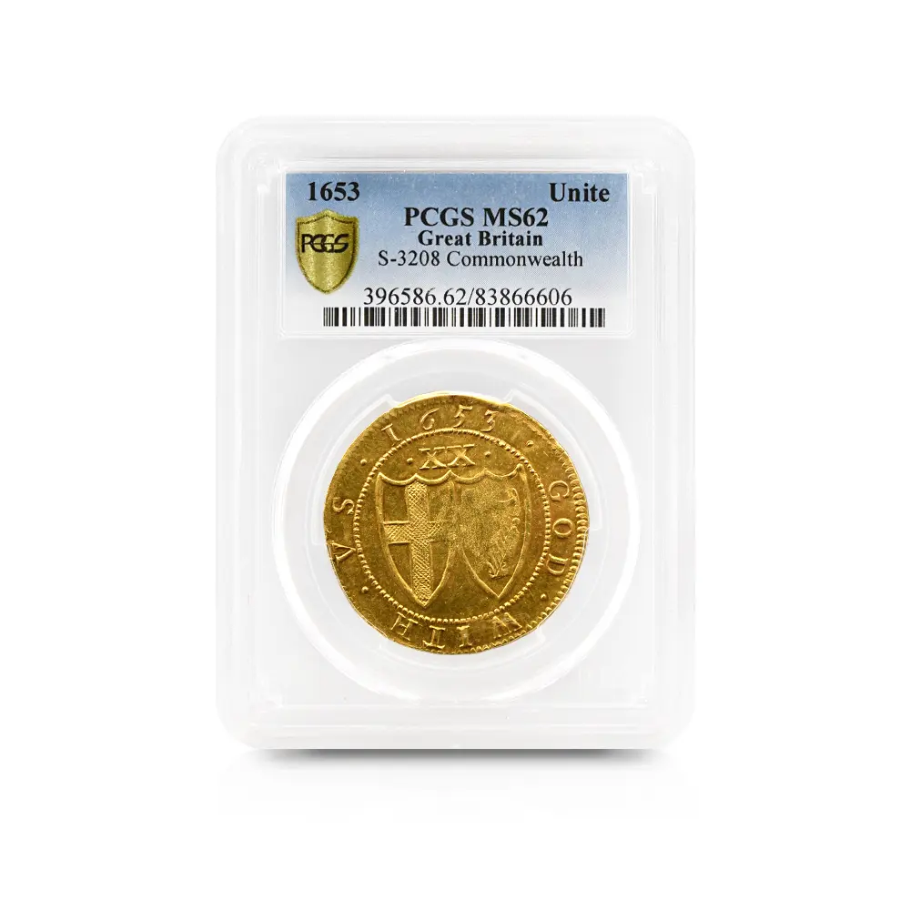 アンティークコイン4：6033 1653 コモンウェルス ユナイト金貨 PCGS MS62 S-3208