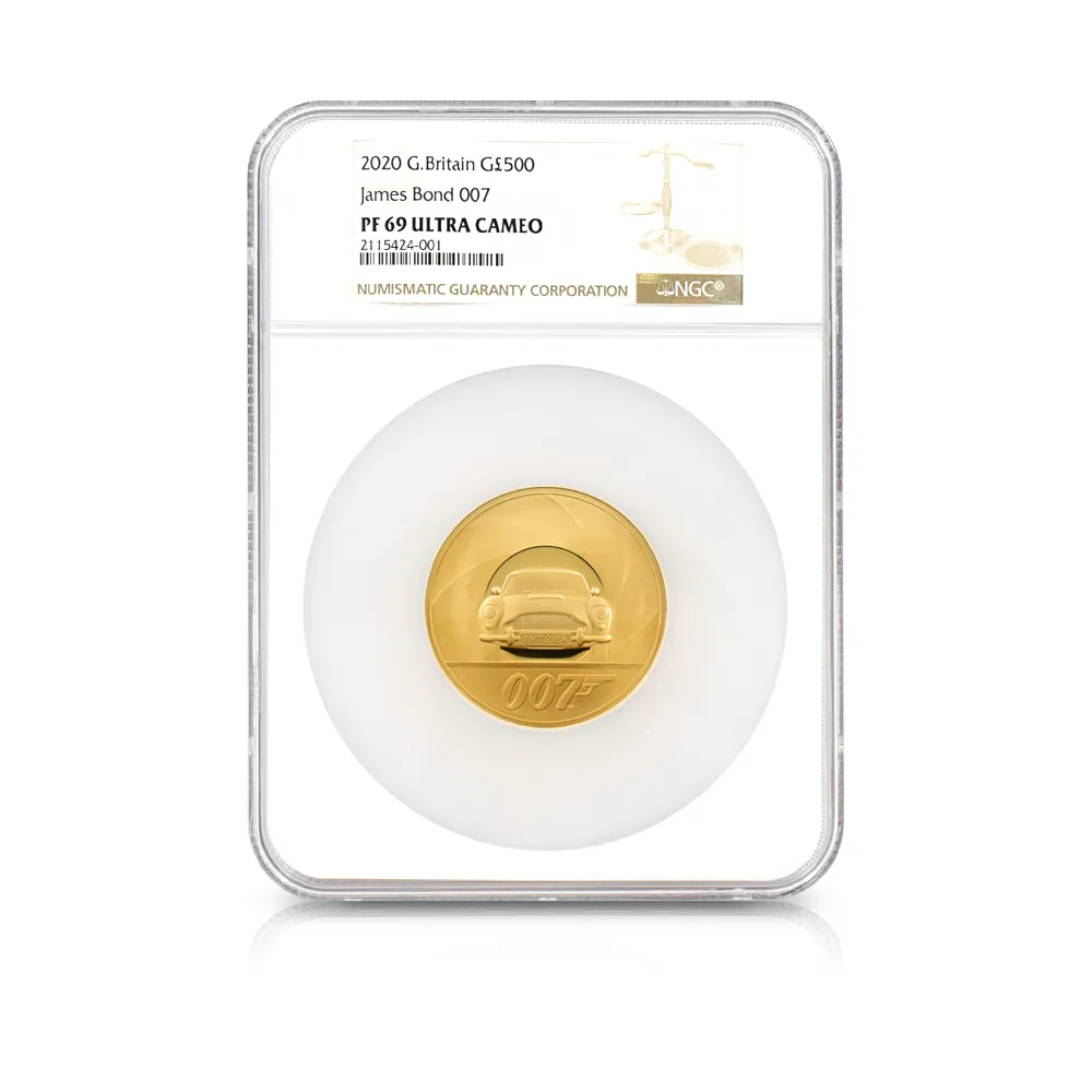 モダンコイン4：4674 2020 エリザベス2世 ジェームズ・ボンド 「007」 500ポンド5オンス金貨 NGC PF69UC 箱付き