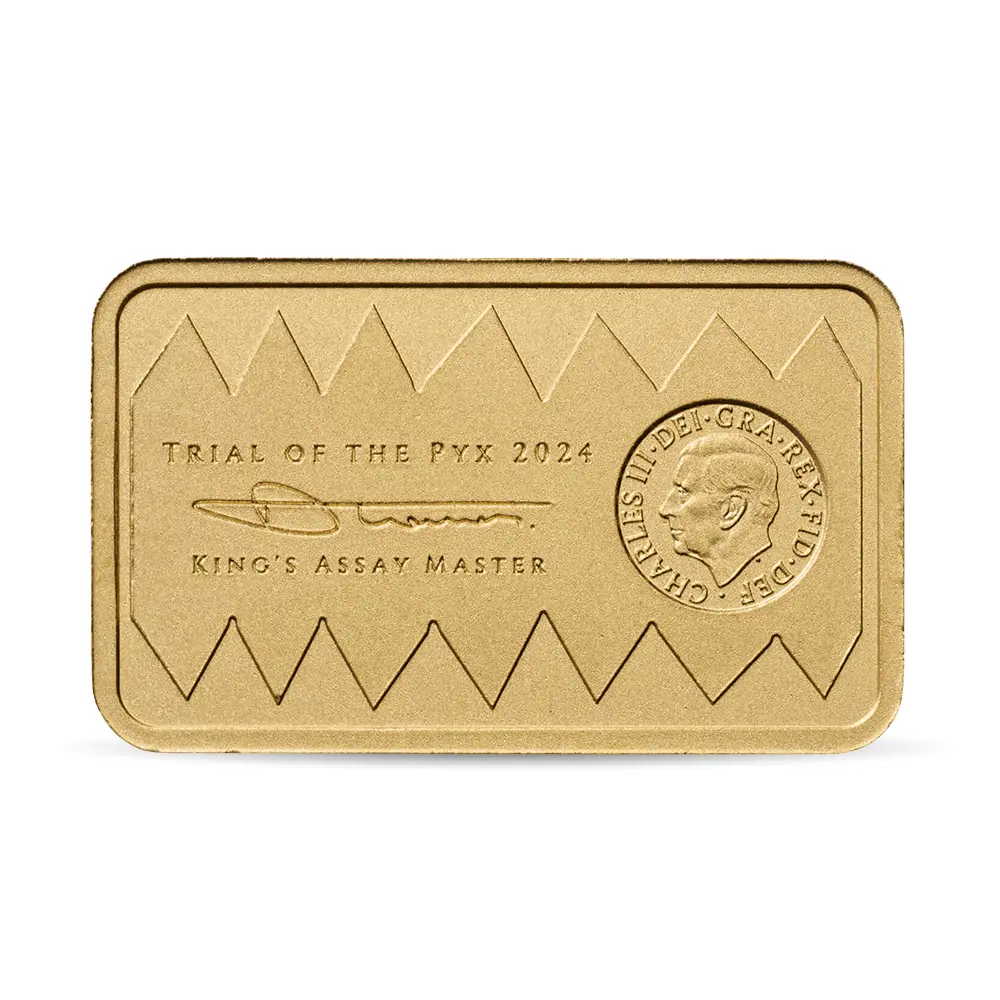 モダンコイン2：6024 2024 Trial of the Pyx 5グラム ゴールドバー 未鑑定 箱付き