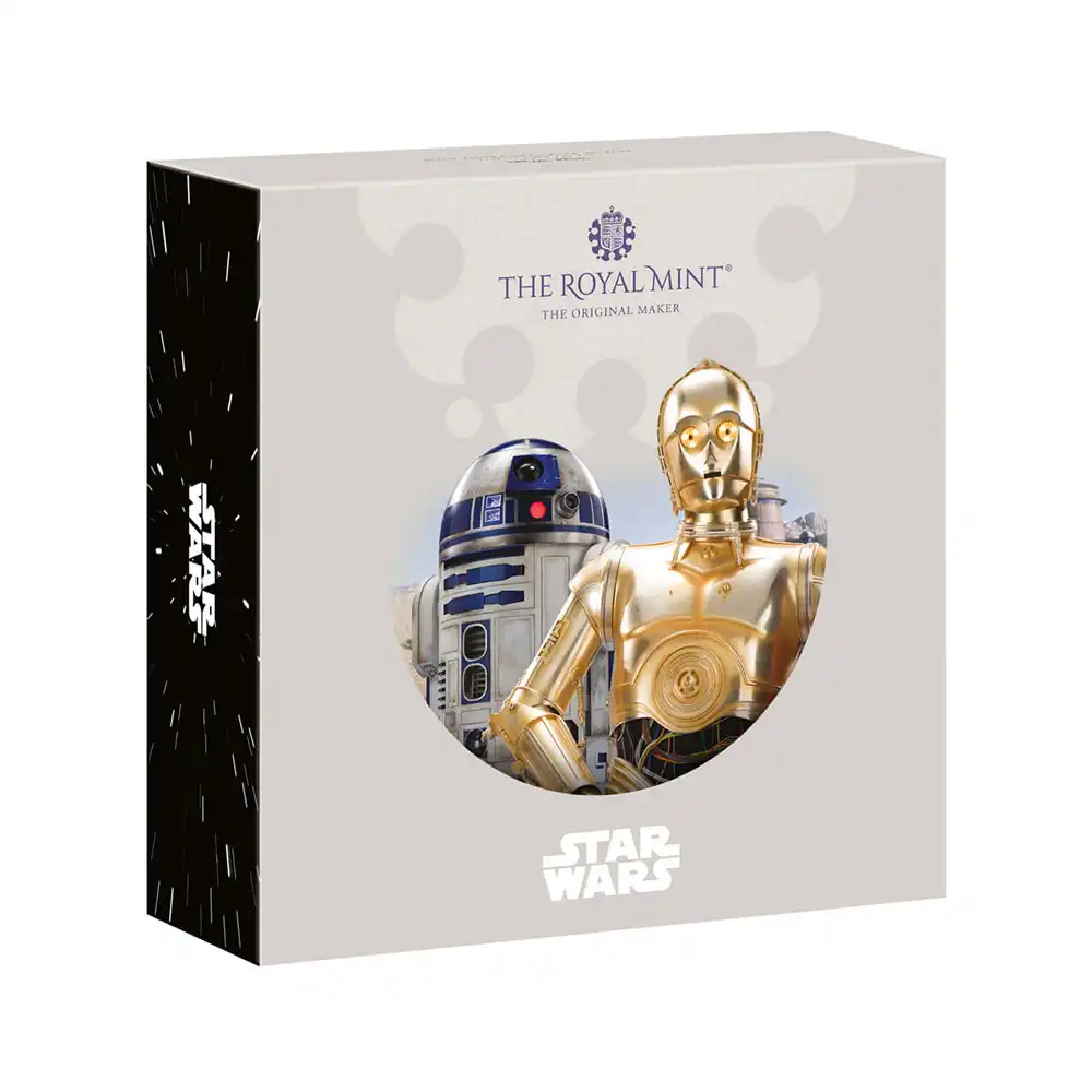 モダンコイン4：3420 2023 チャールズ3世 スター・ウォーズコレクション第1弾 R2-D2＆C-3PO 10ポンド5オンスプルーフ銀貨 未鑑定 箱付き【ご予約承り品】