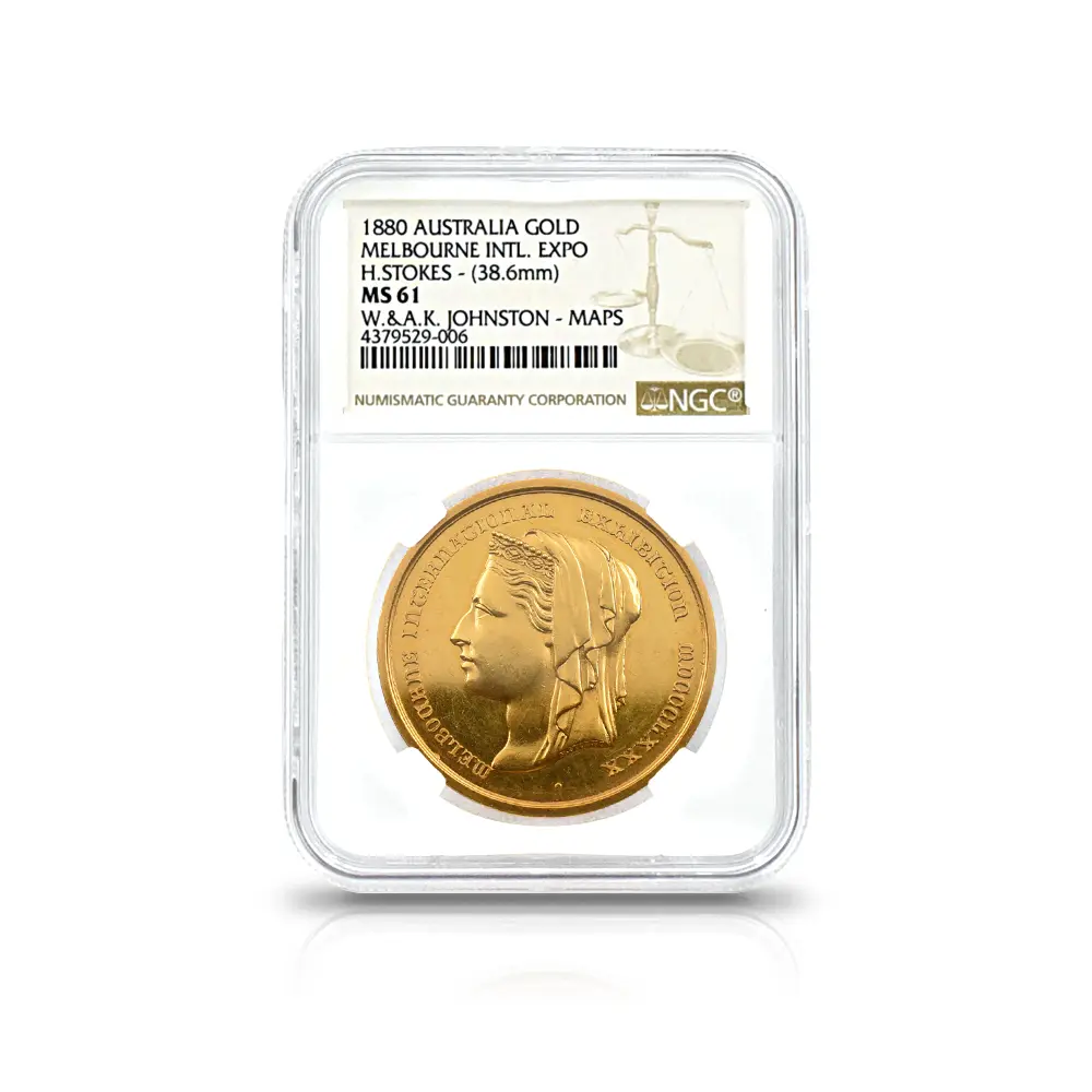メダル4：4700 オーストラリア 1880 ヴィクトリア女王 メルボルン国際博覧会 金メダル NGC MS61