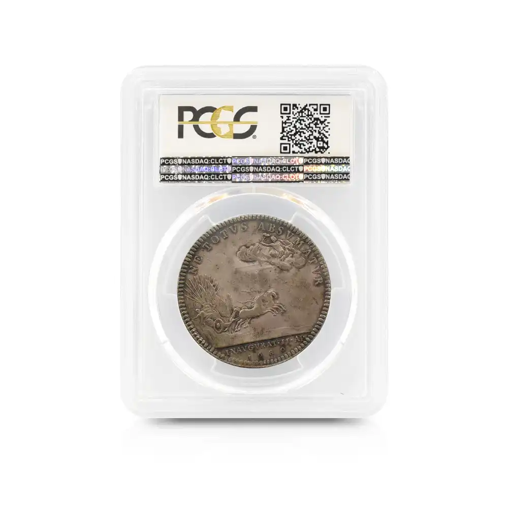 メダル5：3435 1689 ウィリアム＆メアリー 戴冠記念銀メダル PCGS AU50 Eimer-312a