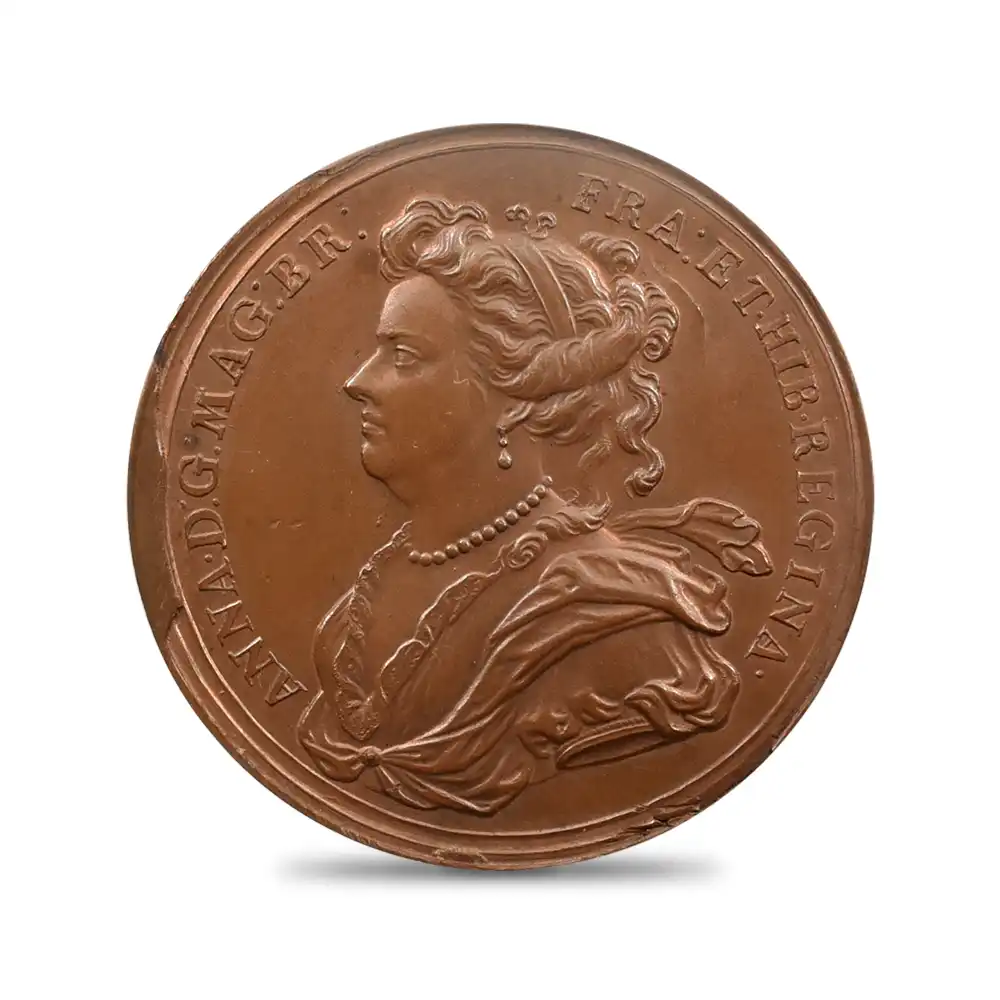 メダル3：3436 (1702) アン女王とジョージ王配 銅メダル PCGS SP64BN Eimer-392