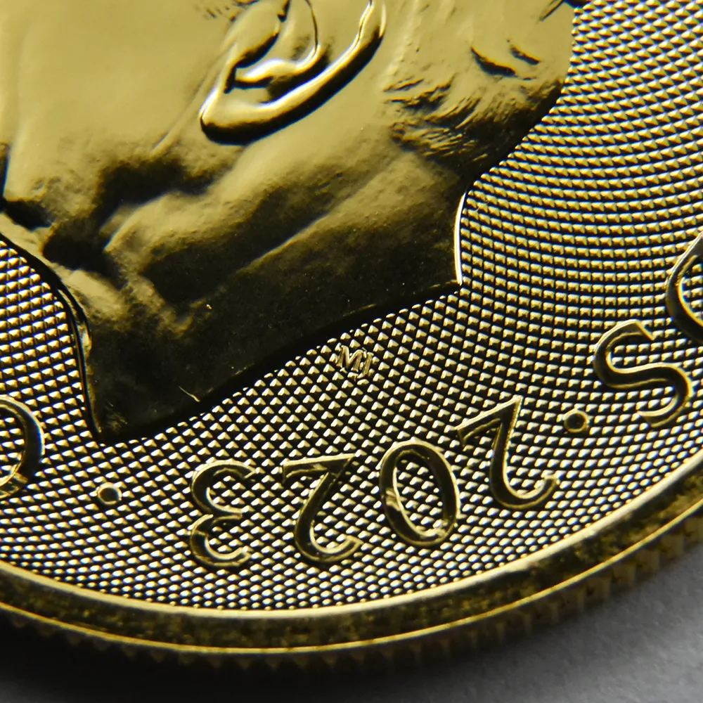 地金型12：3446 イギリス 2023 チャールズ3世 戴冠記念 100ポンド 1オンス 地金型金貨 【1枚】 (コインケース付き)