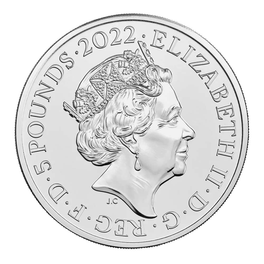 モダンコイン3：3454 イギリス 2022 エリザベス2世 ピーターラビット 出版120周年記念 5ポンド BU白銅貨 【1枚】 (パッケージ付き)