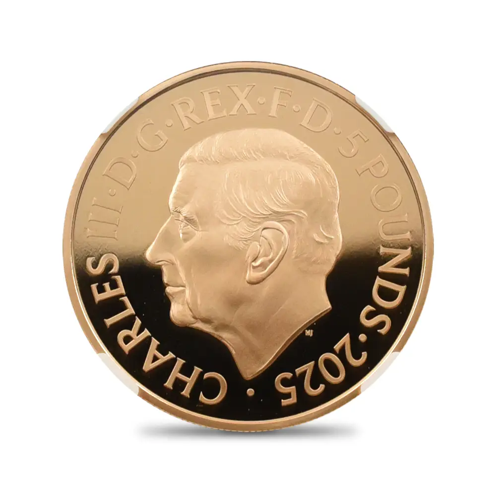 モダンコイン3：6064 2025 チャールズ3世 リバティ開業150周年記念 5ポンド金貨 ファーストリリース NGC PF70UC 箱付き