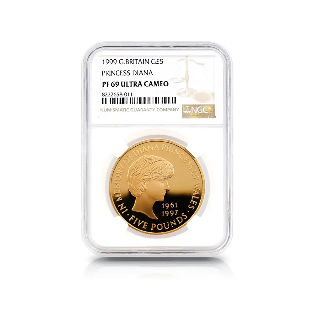 モダンコイン4：6066 1999 エリザベス2世 ダイアナ妃追悼記念 5ポンド金貨 NGC PF69UC