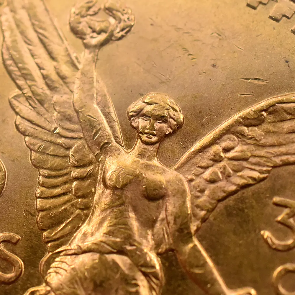 モダンコイン7：6067 メキシコ 1947 リベルタ―ド 50ペソ金貨 リストライク NGC MS64