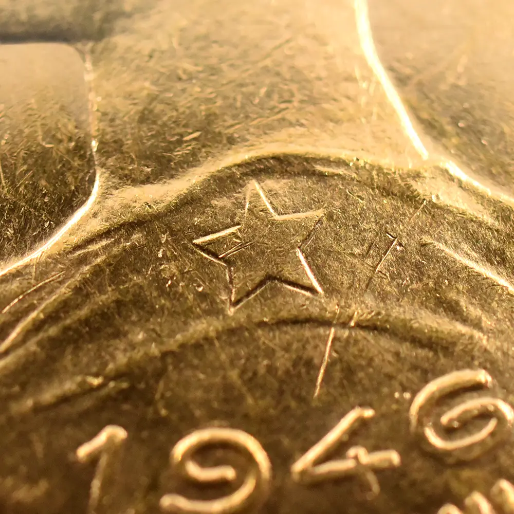 モダンコイン9：6068 チリ 1946SO 女神 100ペソ金貨 NGC MS62