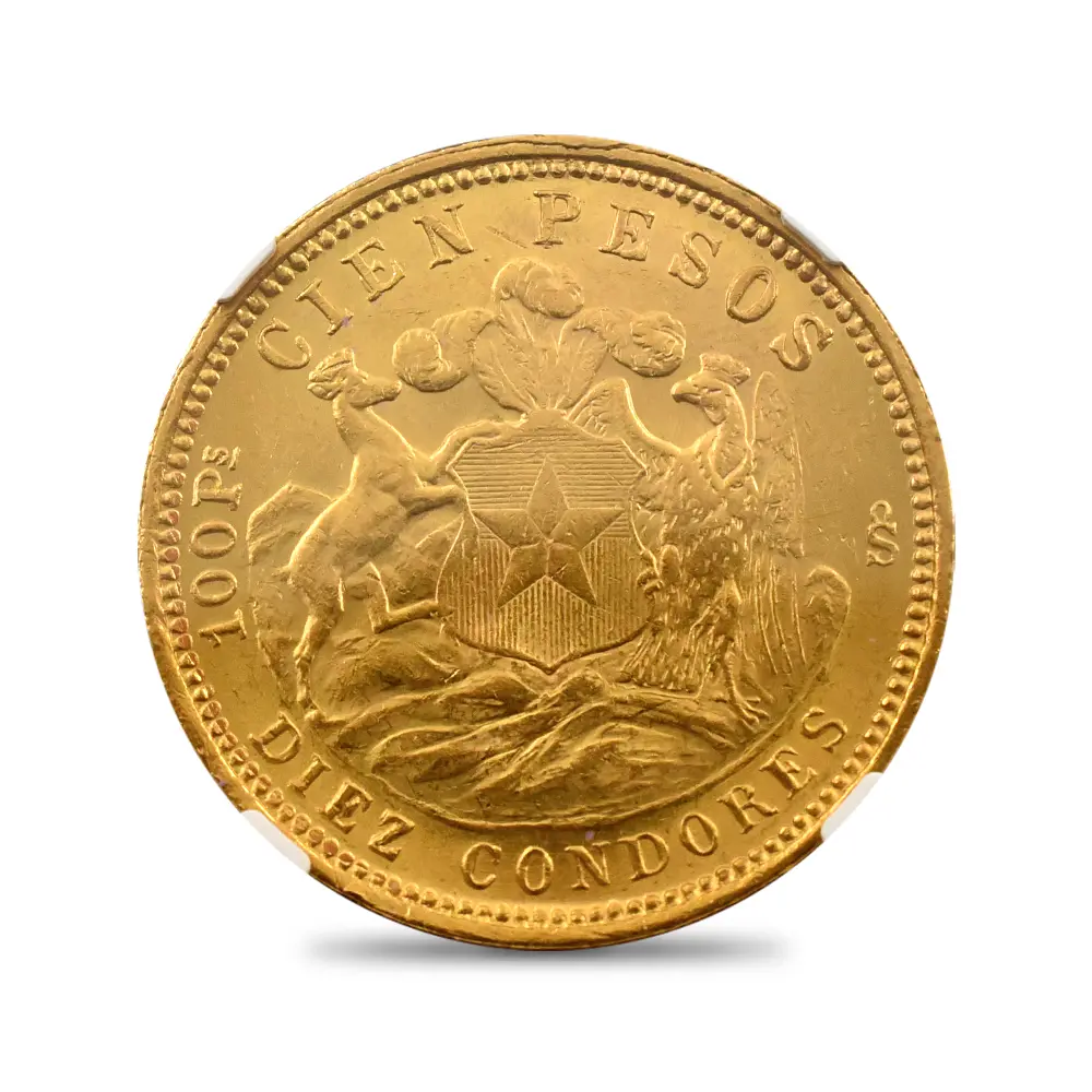 アンティークコイン3：6069 チリ 1926SO 女神 100ペソ金貨 NGC MS62