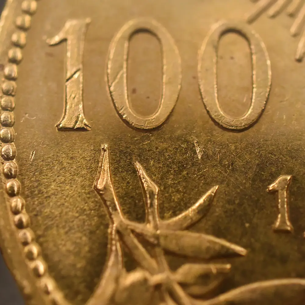 モダンコイン10：6079 スイス 1925B アルプスと少女 ブレネリ 100フラン金貨 NGC MS65