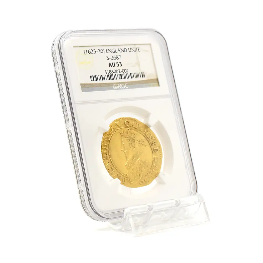 アンティークコイン6：6080 1625-1630 チャールズ1世 ユナイト金貨 NGC AU53 S-2687