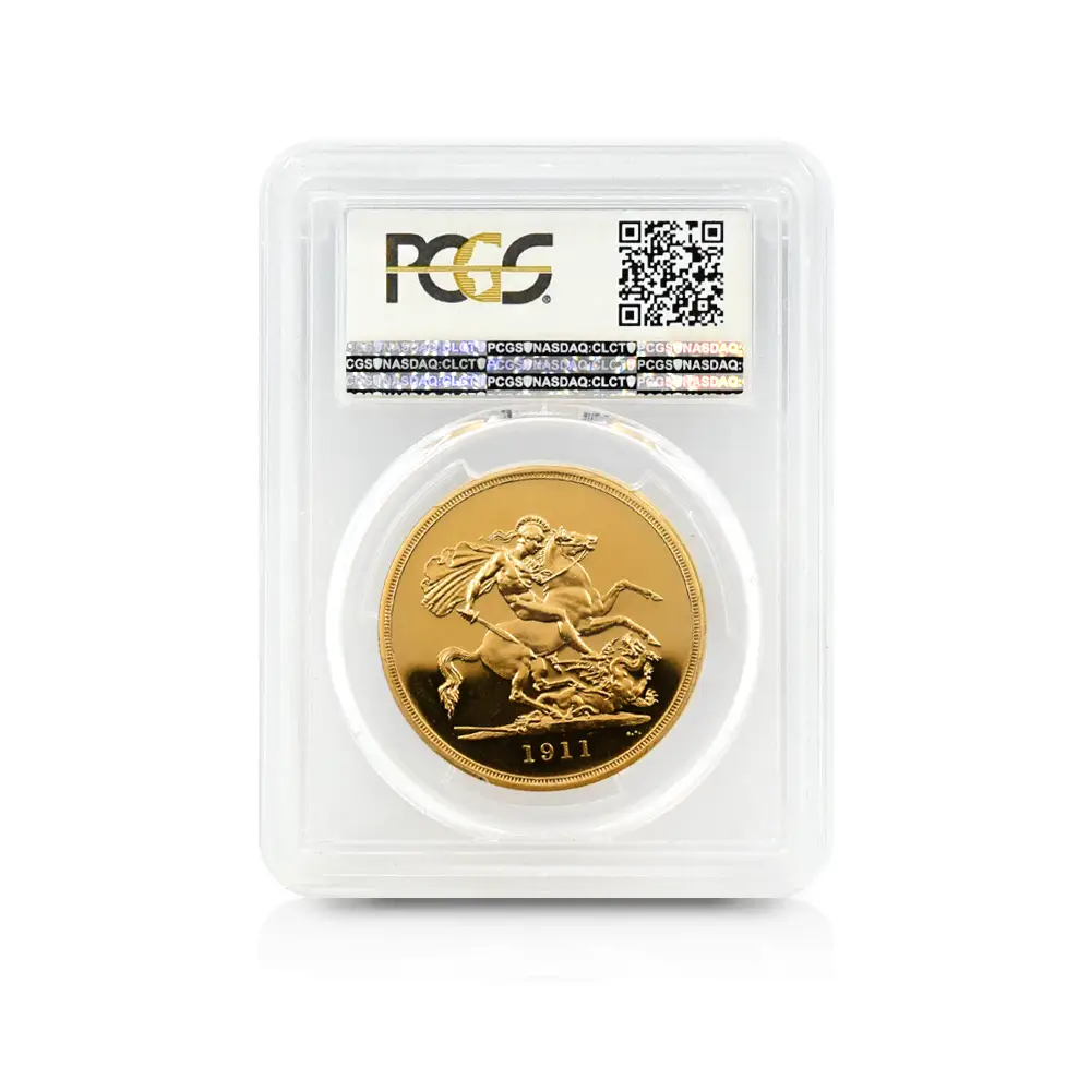 アンティークコイン5：6081 1911 ジョージ5世 聖ジョージ竜退治 5ポンド金貨 PCGS PR64CA S-3994 WR-414