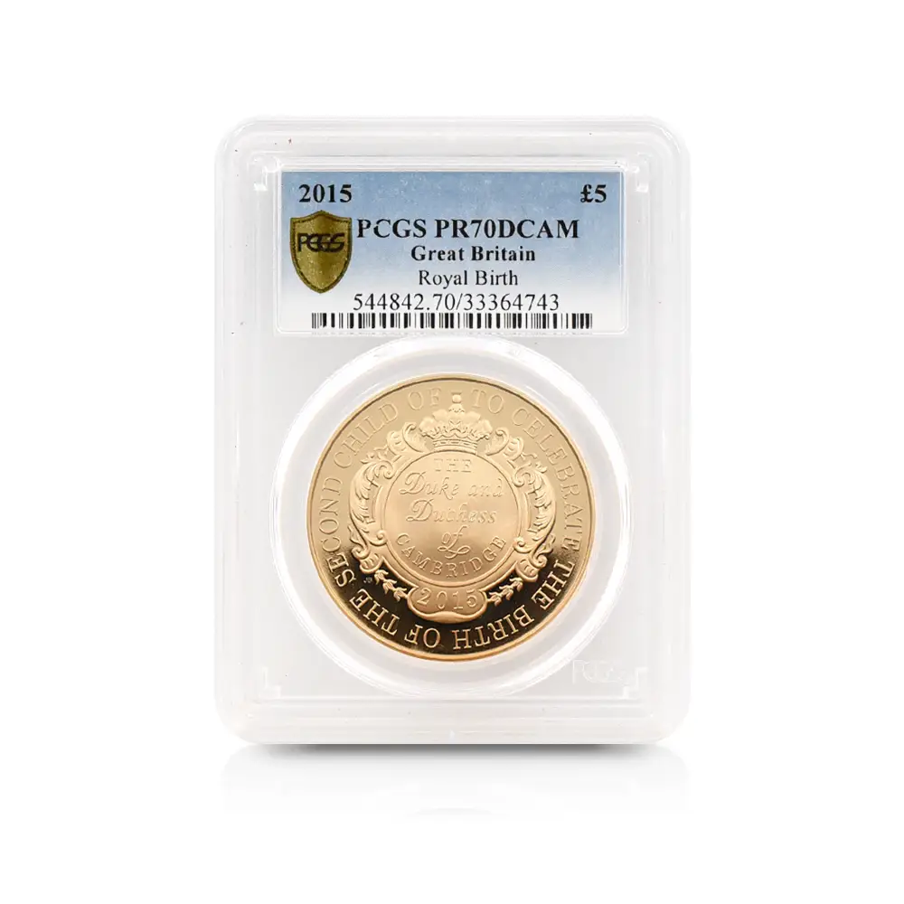 モダンコイン4：6082 2015 エリザベス2世 シャーロット王女誕生記念 5ポンド金貨 PCGS PR70DC