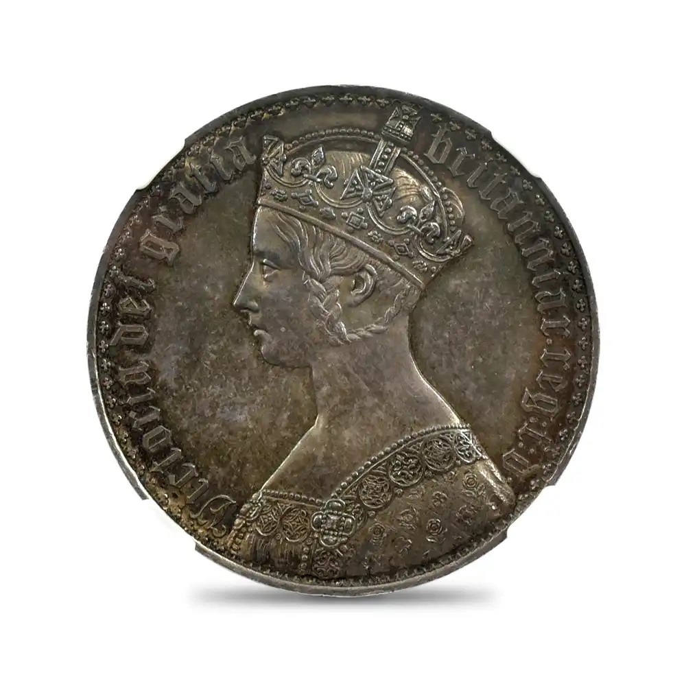 アンティークコイン2：3464 1847 ヴィクトリア女王 ゴチッククラウン銀貨 アンデシモエッジ NGC PF62