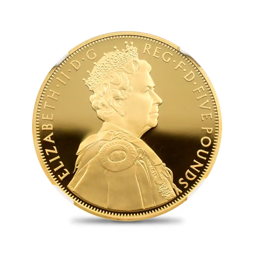 モダンコイン3：3467 2012 エリザベス2世 即位60周年記念 ダイアモンドジュビリー 5ポンド銀貨（金メッキ加工）NGC PF70UC 箱付き