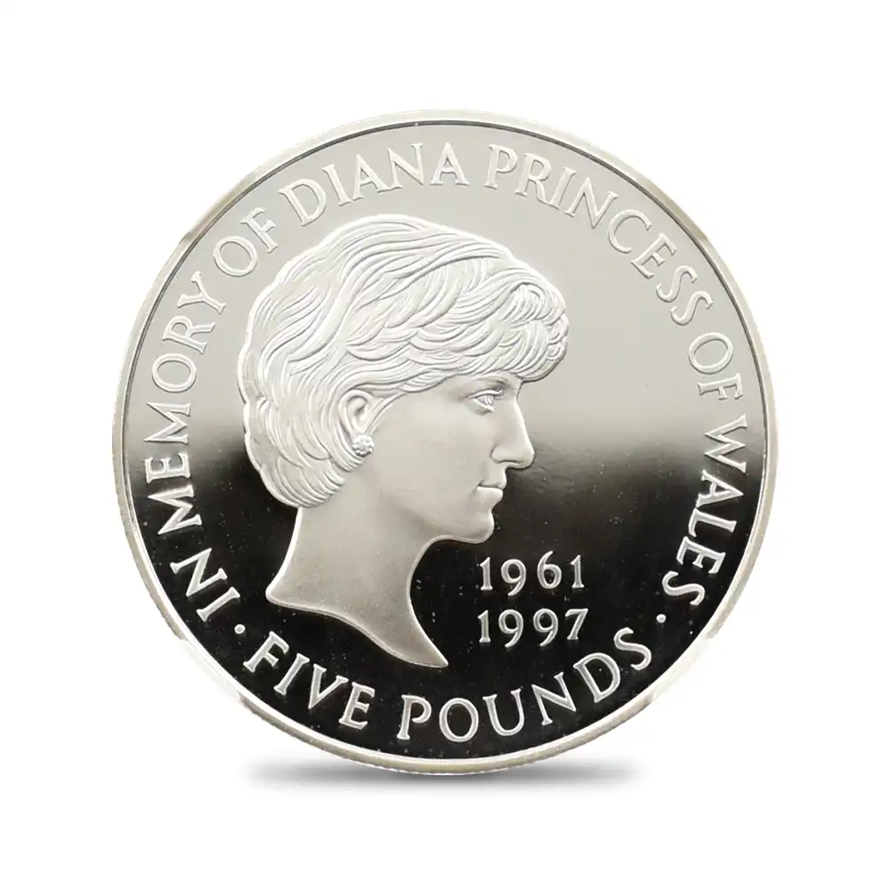 モダンコイン2：3469 1999 エリザベス2世 ダイアナ妃追悼記念 5ポンド銀貨 NGC PF69UC 箱付き