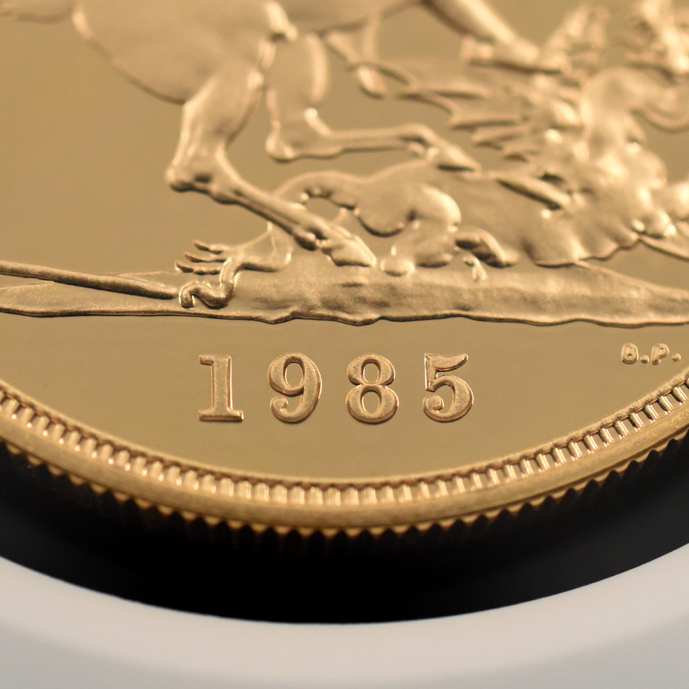 モダンコイン9：6100 1985 エリザベス2世 ミドルエリザベス 聖ジョージ竜退治 5ソブリン金貨 NGC PF69UC