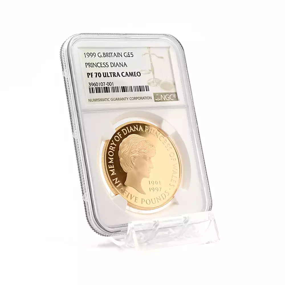 モダンコイン6：6108 1999 エリザベス2世 ダイアナ妃追悼記念 5ポンド金貨 NGC PF70UC
