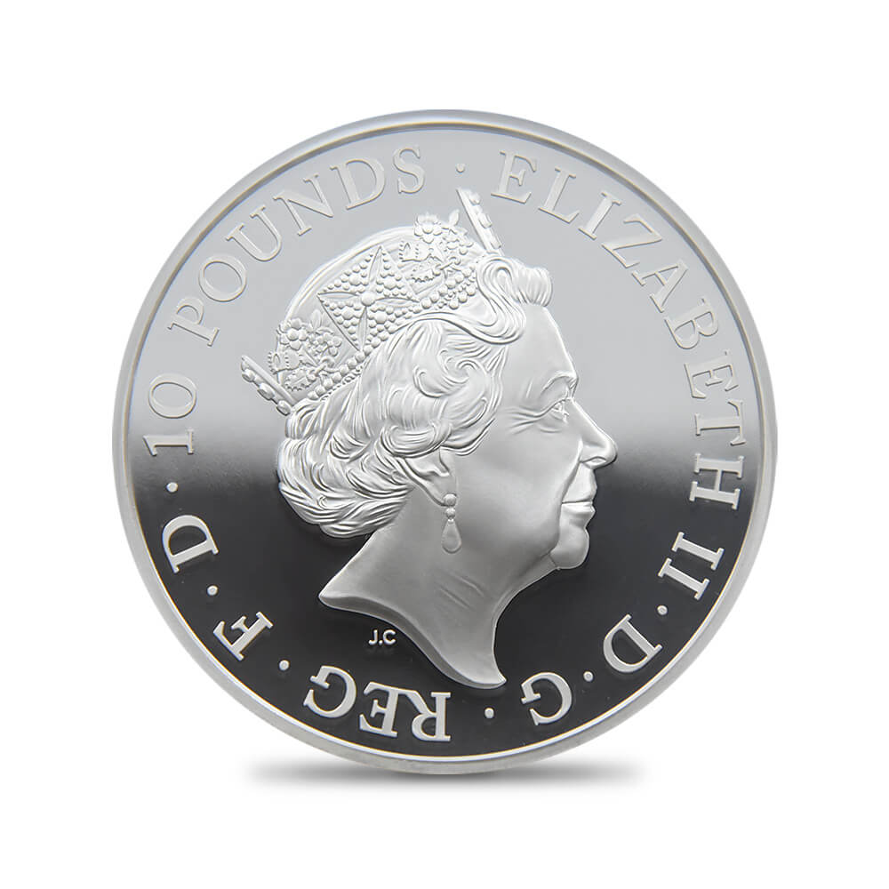 モダンコイン3:1068 2015 エリザベス2世 シャーロット王女洗礼記念 10ポンド5オンス銀貨 NGC GEM PROOF 付属品付き