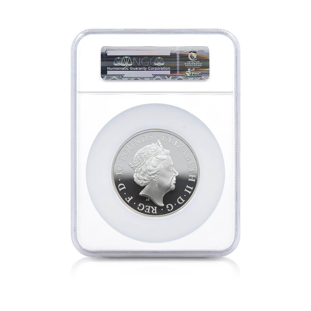モダンコイン5:1068 2015 エリザベス2世 シャーロット王女洗礼記念 10ポンド5オンス銀貨 NGC GEM PROOF 付属品付き