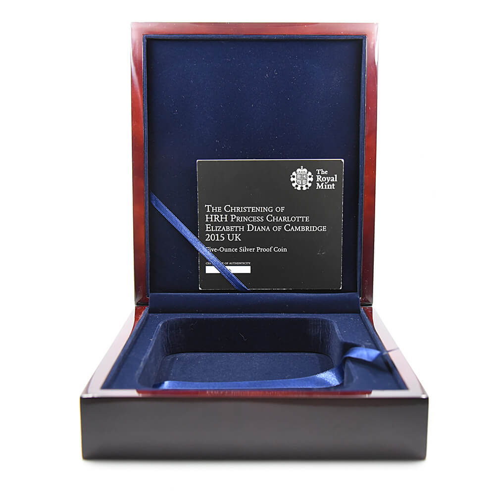 モダンコイン7:1068 2015 エリザベス2世 シャーロット王女洗礼記念 10ポンド5オンス銀貨 NGC GEM PROOF 付属品付き